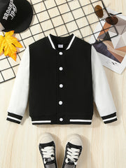 Boys Varsity Jacket Long Sleeve Letter Graphic