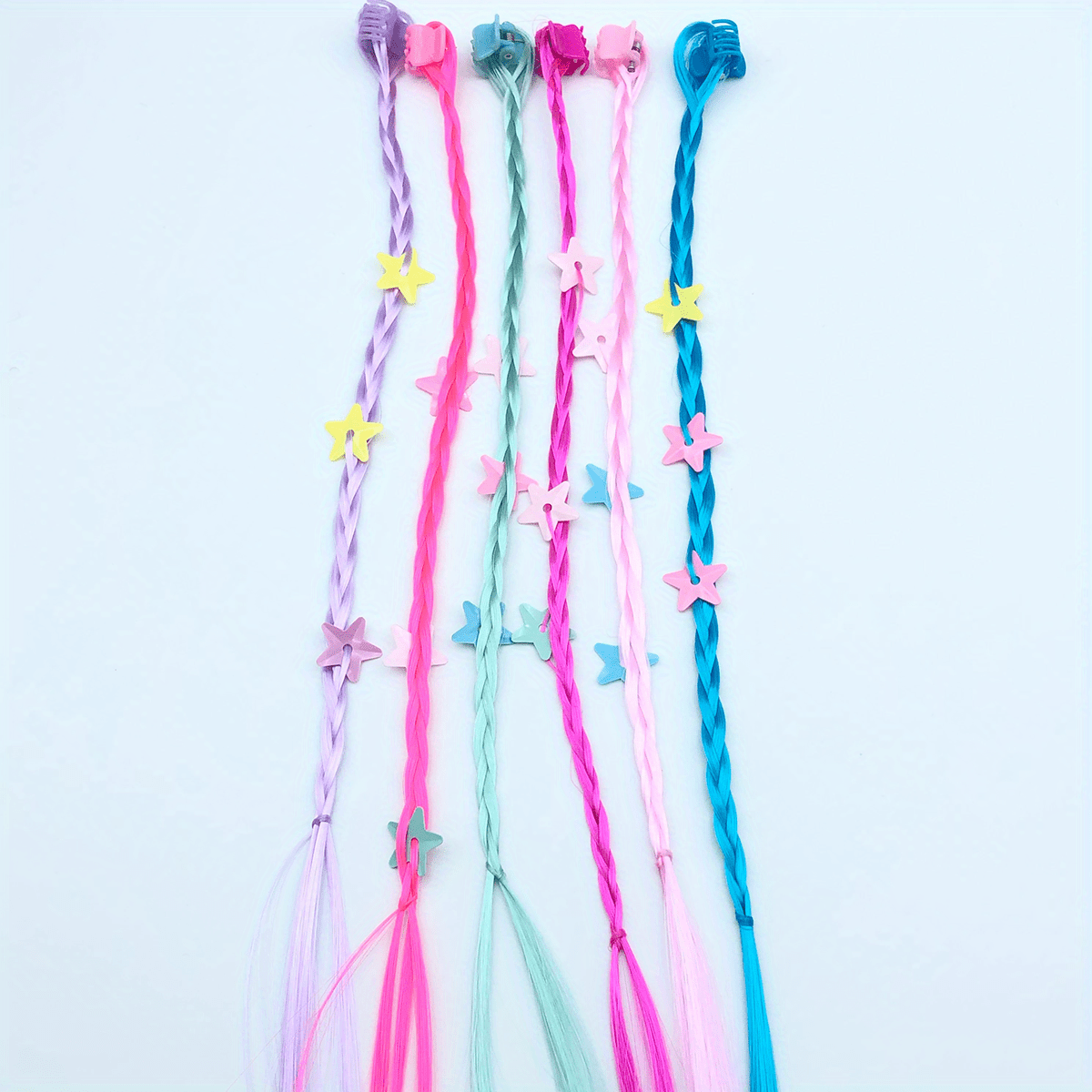 6pcs Small Claw Clip Colorful Star Twist Braid Hair Accessories