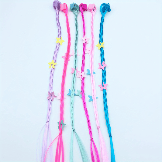 6pcs Small Claw Clip Colorful Star Twist Braid Hair Accessories