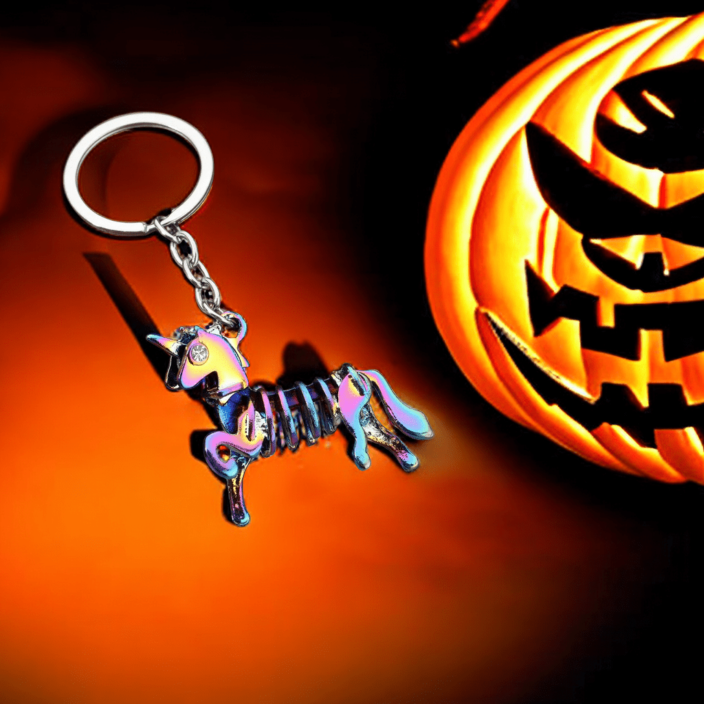 Halloween Colorful Skull Dinosaur Keychain Key Pendant Small Gift