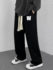 Men's Loose Fit Letter W Drawstring Pants Spring/Fall