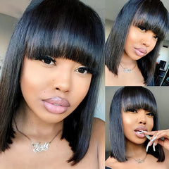 Straight Bob Wigs Afro Rose Net Medium Length Wig Natural Looking Synthetic Wigs