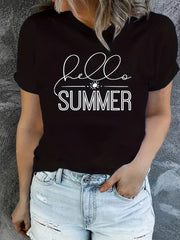 Summer Graphic Sports Round Neck T Shirt for Workout and Casual Wear