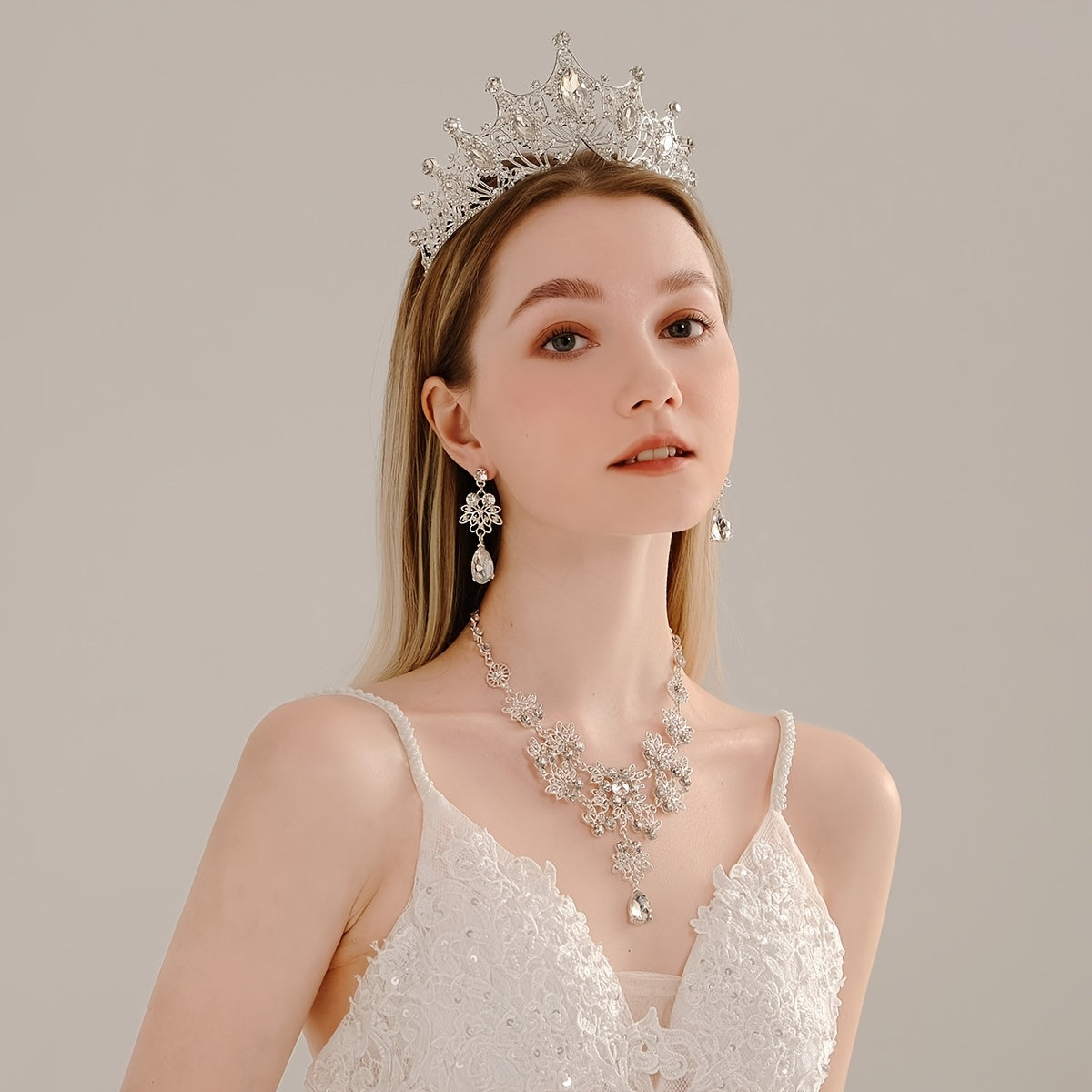 3PCS Wedding Dress Dinner Accessories Bridal Jewelry Set