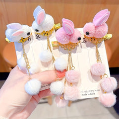 Plush Rabbits Tassel Hair Clips Chinese Style Year Hair Clips