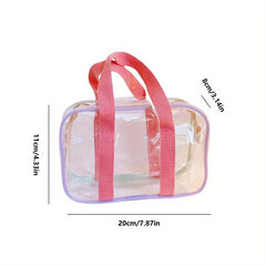 Transparent Square Handbag Zipper Versatile Cosmetic Bag