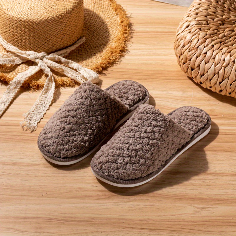 Women's Plush Indoor Slippers Winter Warm & Cozy Flat Shoes