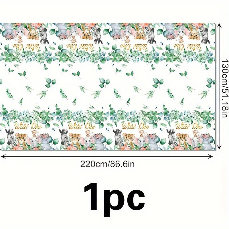 Animal Theme Party Cartoon Animal Print Disposable Tablecloth