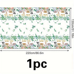 Animal Theme Party Cartoon Animal Print Disposable Tablecloth