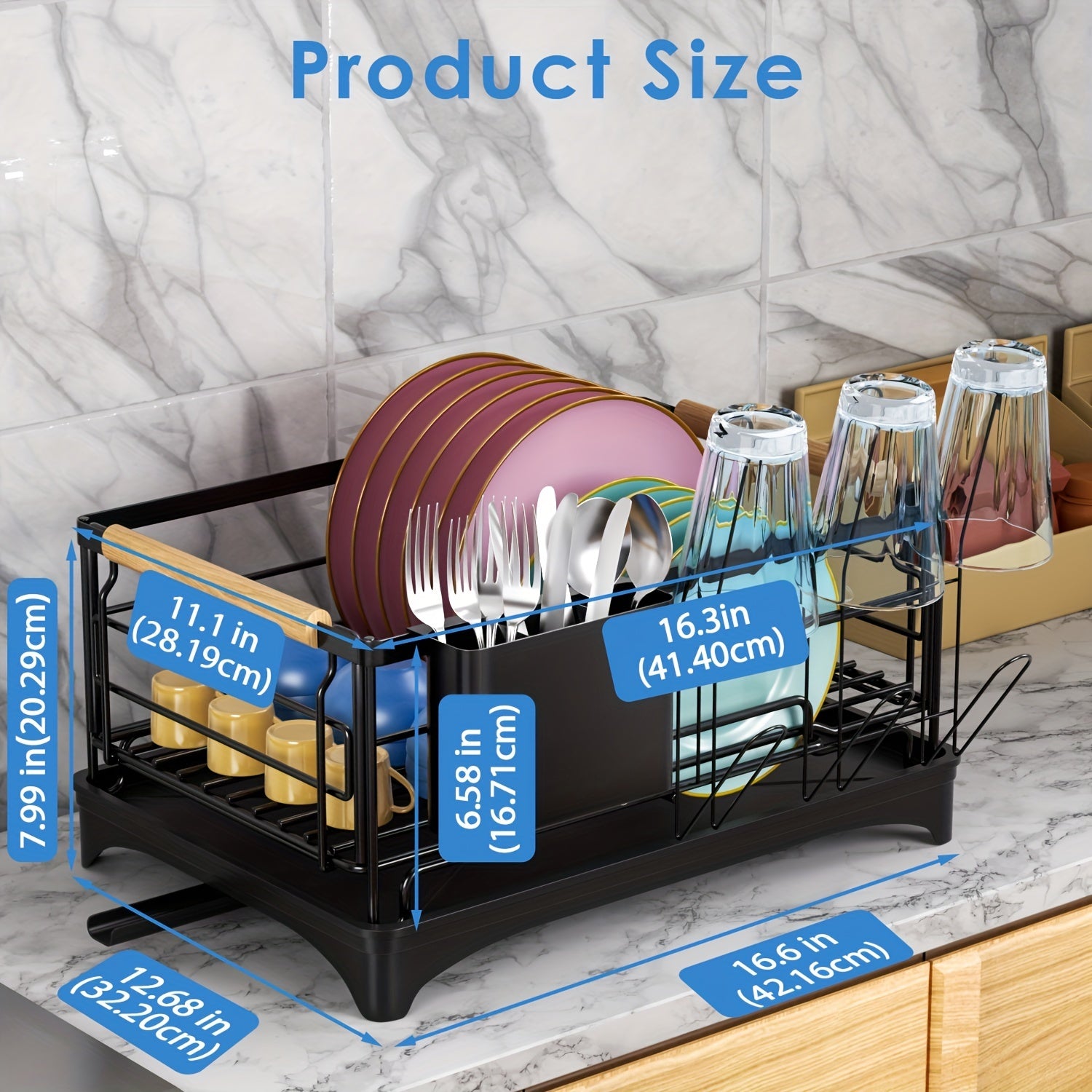 Dish Drying Rack Kitchen Counter Rust Proof Drainer Holder Accessories