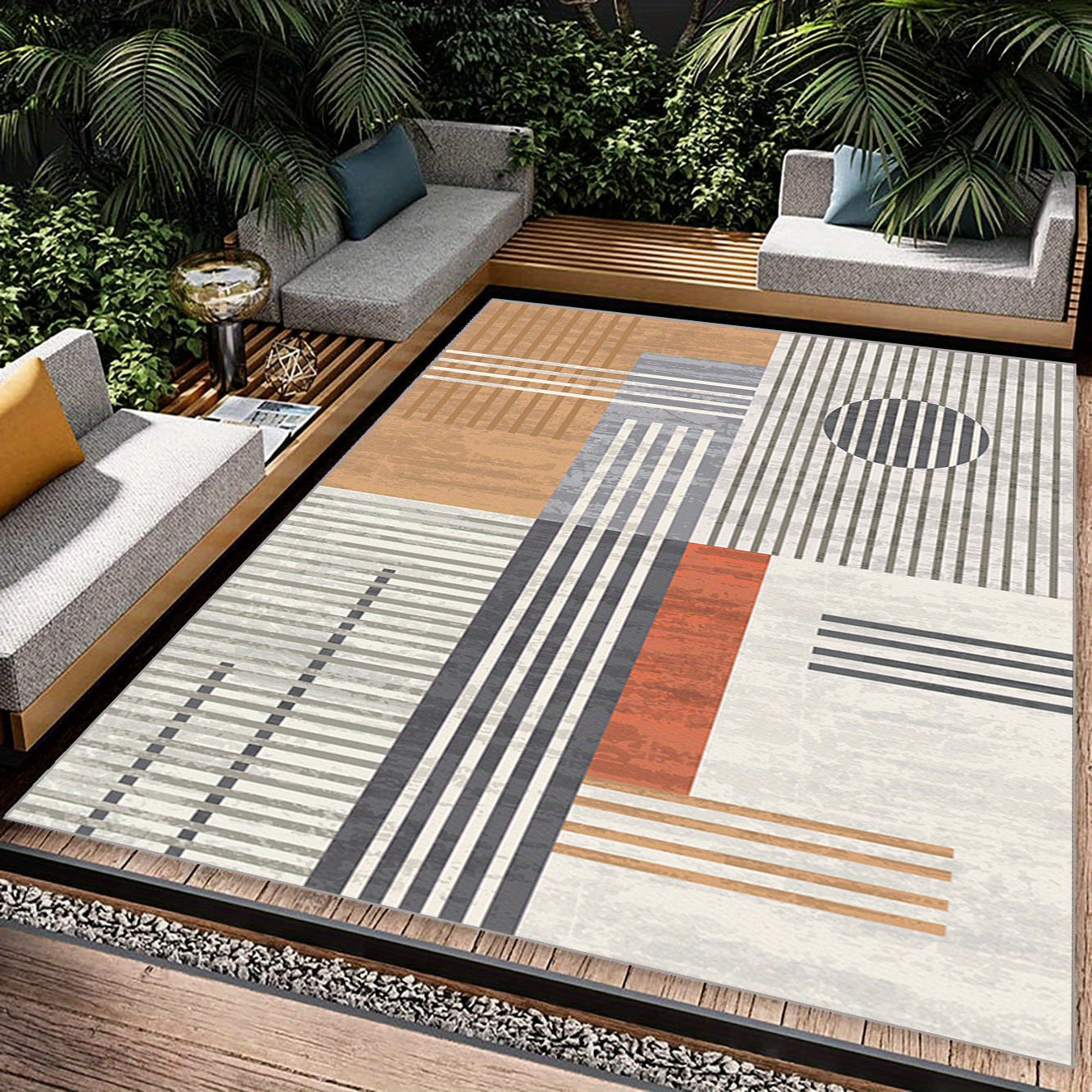 Soft Geometric Carpet Floor Mat Non Slip Area Rugs Washable