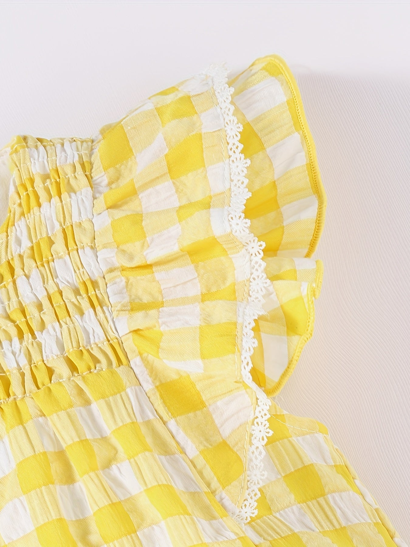 Baby Girls Plaid Ruffle Trim Dress for Summer