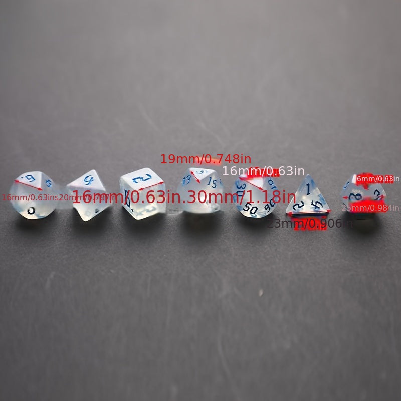 7pcs Iridescent Glitter Polyhedral Dice Set - Christmas Thanksgiving Gift