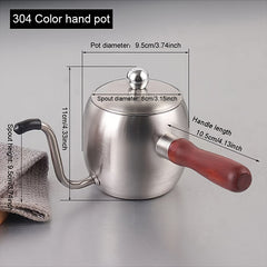 304 Stainless Steel Coffee Pot Classic Tea Pot for Outdoor