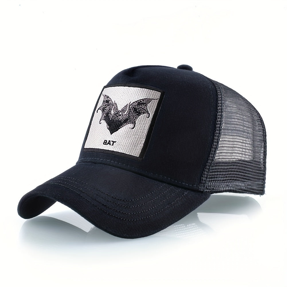 Animal Embroidery Baseball Cap Bat Sunshade Hat for Men Women