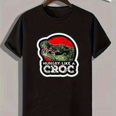 Crocodile Print Men's Graphic T-shirt for Summer