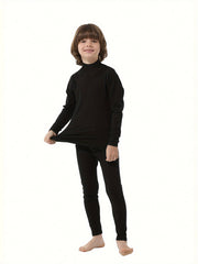 Kids Ski Outfit Turtleneck Pullover Slim Leggings Set