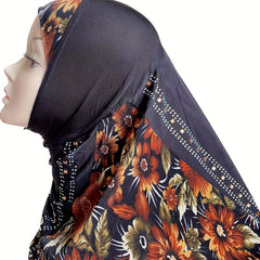 Children's Muslim Hat With Splicing Flower Cloth For Boys And Girls S Size