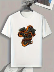 Snake Print Men's Graphic T shirt Casual Comfy Tees For Summer