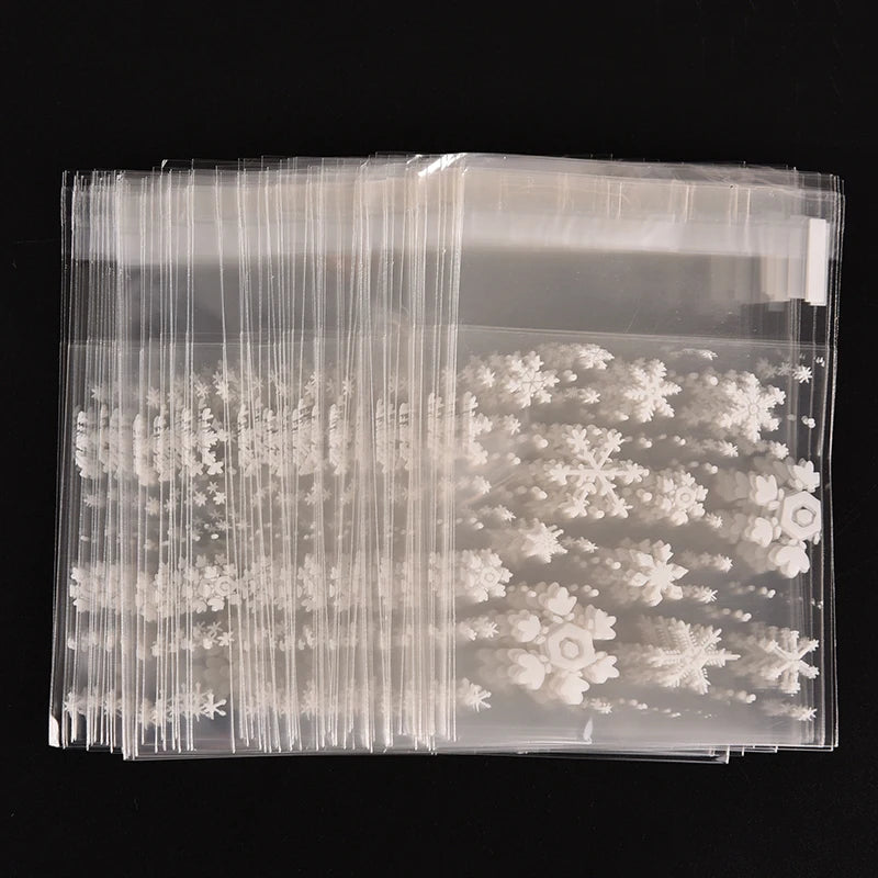 100Pcs Christmas Cellophane Treat Gift Bags