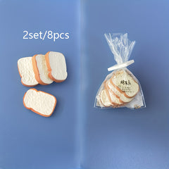 Dollhouse Toast Set 1:12 Scale Bread Model Pretend Play Kitchen