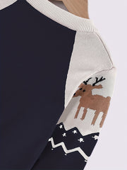 Kids Christmas Reindeer Sweater Long Sleeve Pullover