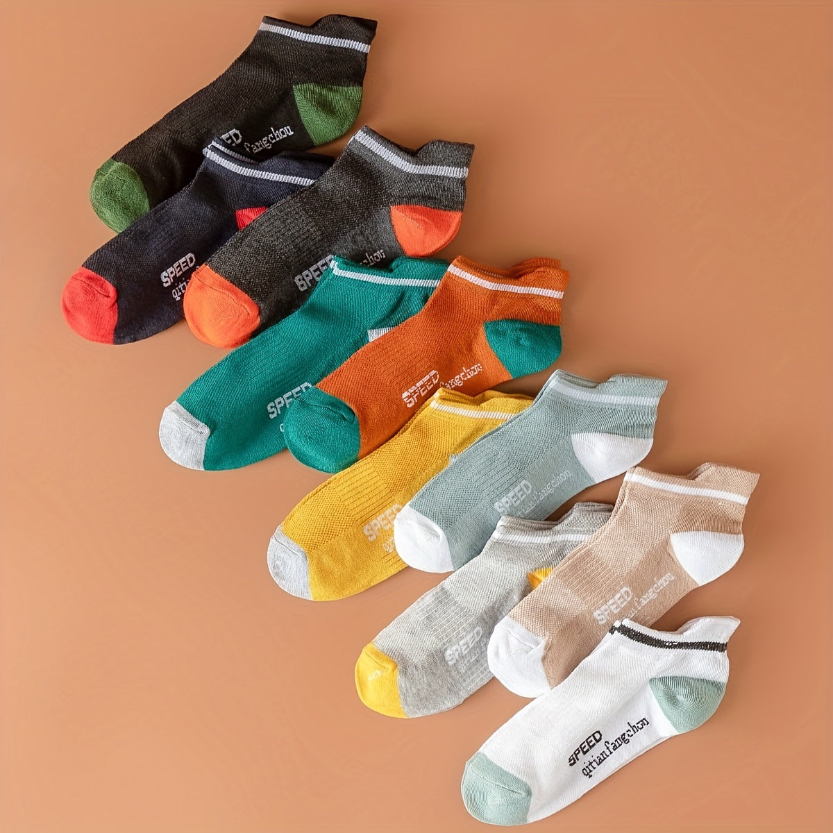 10 Pairs Letter Print Socks Low Cut Sports Socks Women's Stockings