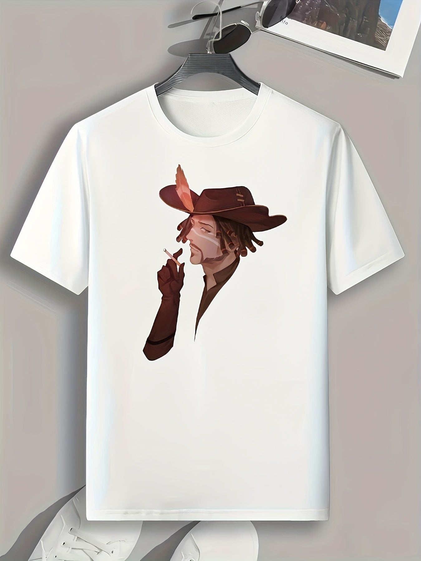 Cowboy Print Men's Graphic T-Shirt Casual Comfy Tees