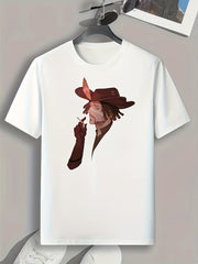 Cowboy Print Men's Graphic T-Shirt Casual Comfy Tees