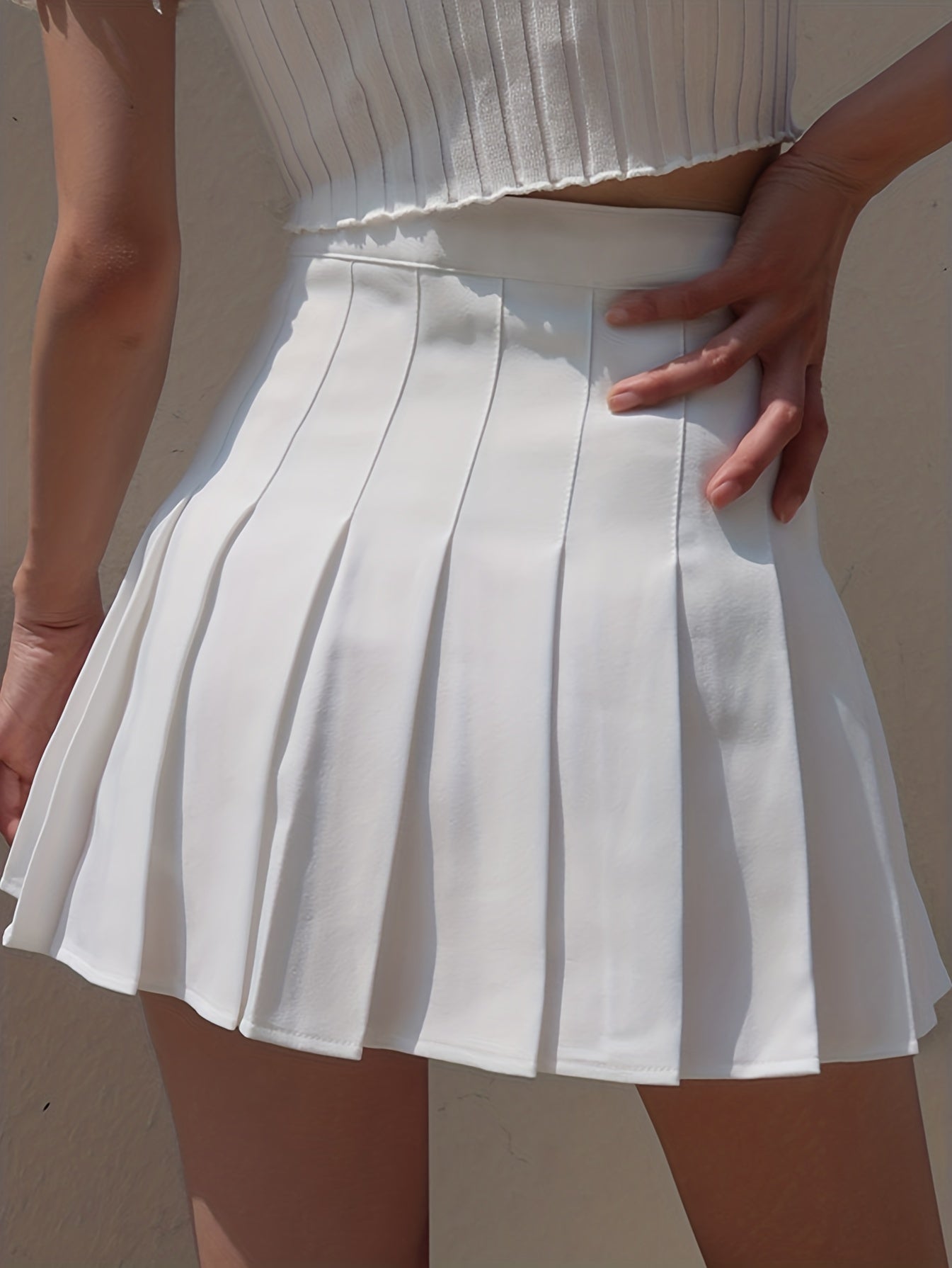 Pleated Skirt Casual High Waist Skirt For Spring & Summer