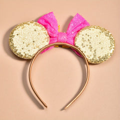 Sweet Sequin Bow Mouse Ear Headband Decorative Hair Accessories