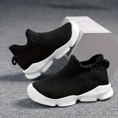 Girls Lightweight Breathable Woven Sneakers Anti Slip Low Top Slip On Shoes