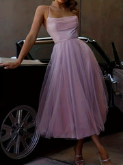 Mesh Lace-Up Backless Maxi Bridesmaid Dress