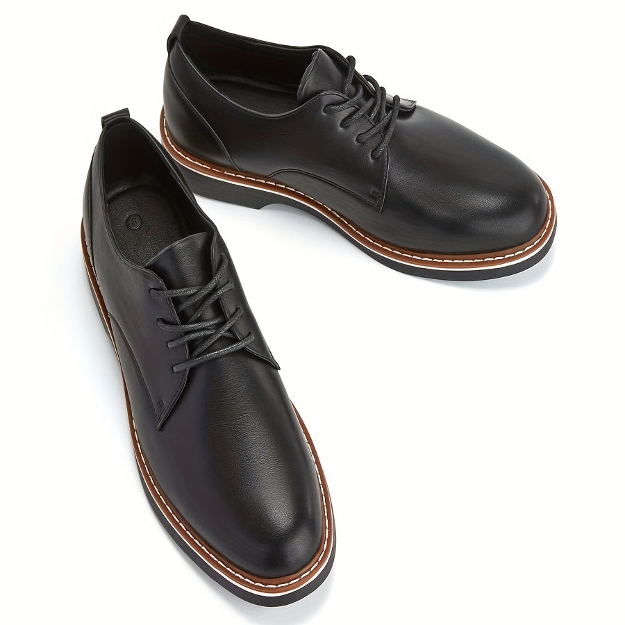 Men's Derby Shoes Lace up Front Superfine Fiber Leather Dress Shoes For Men