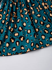 Leopard Print Long Sleeve Princess Dress for Girls