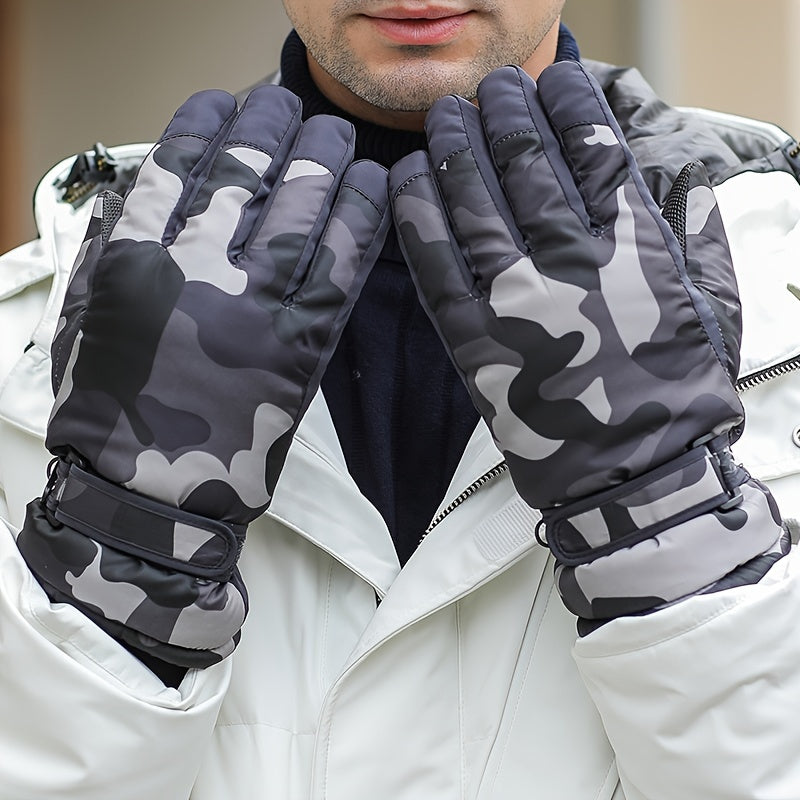 Winter Warm Gloves For Men Thickened Velvet Windproof Cycling Motorcycle