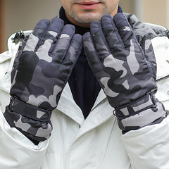 Winter Warm Gloves For Men Thickened Velvet Windproof Cycling Motorcycle