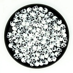 100pcs Bag Small Skull Bone Halloween Props 10mm Ghost DIY Jewelry Acrylic Beads