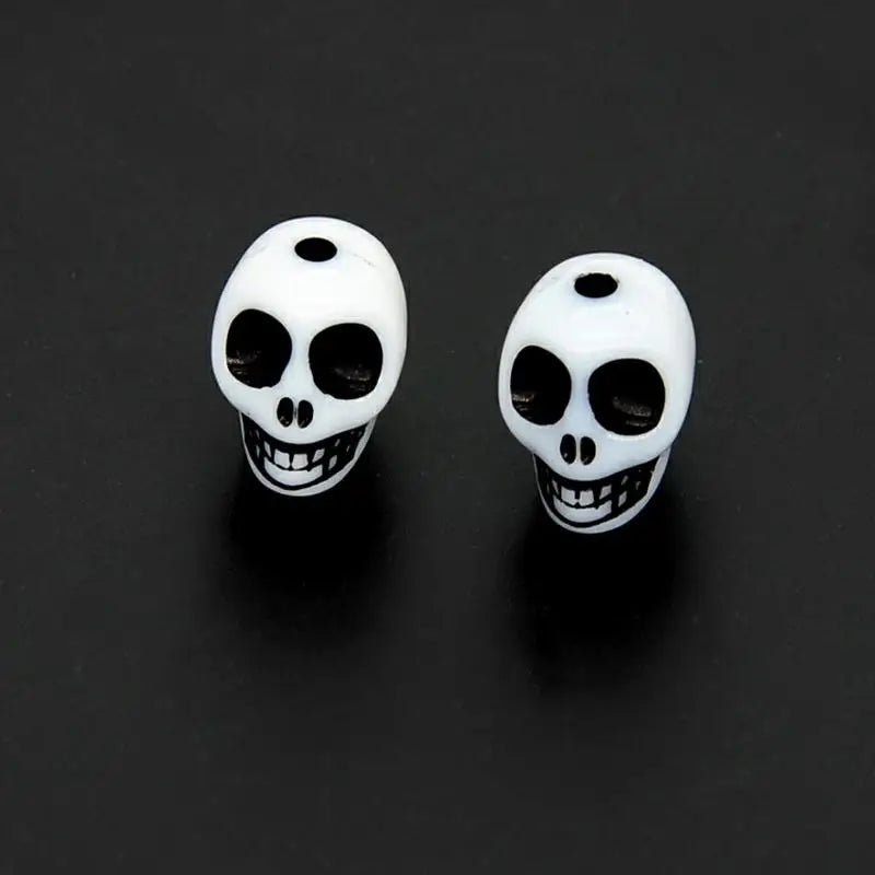 100pcs Bag Small Skull Bone Halloween Props 10mm Ghost DIY Jewelry Acrylic Beads