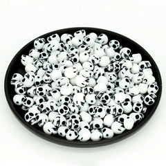 100pcs Bag Small Skull Bone Halloween Props 10mm Ghost DIY Jewelry Acrylic Beads