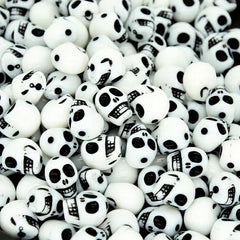 100pcs Bag Small Skull Bone Halloween Props 10mm Ghost DIY Jewelry Acrylic Beads