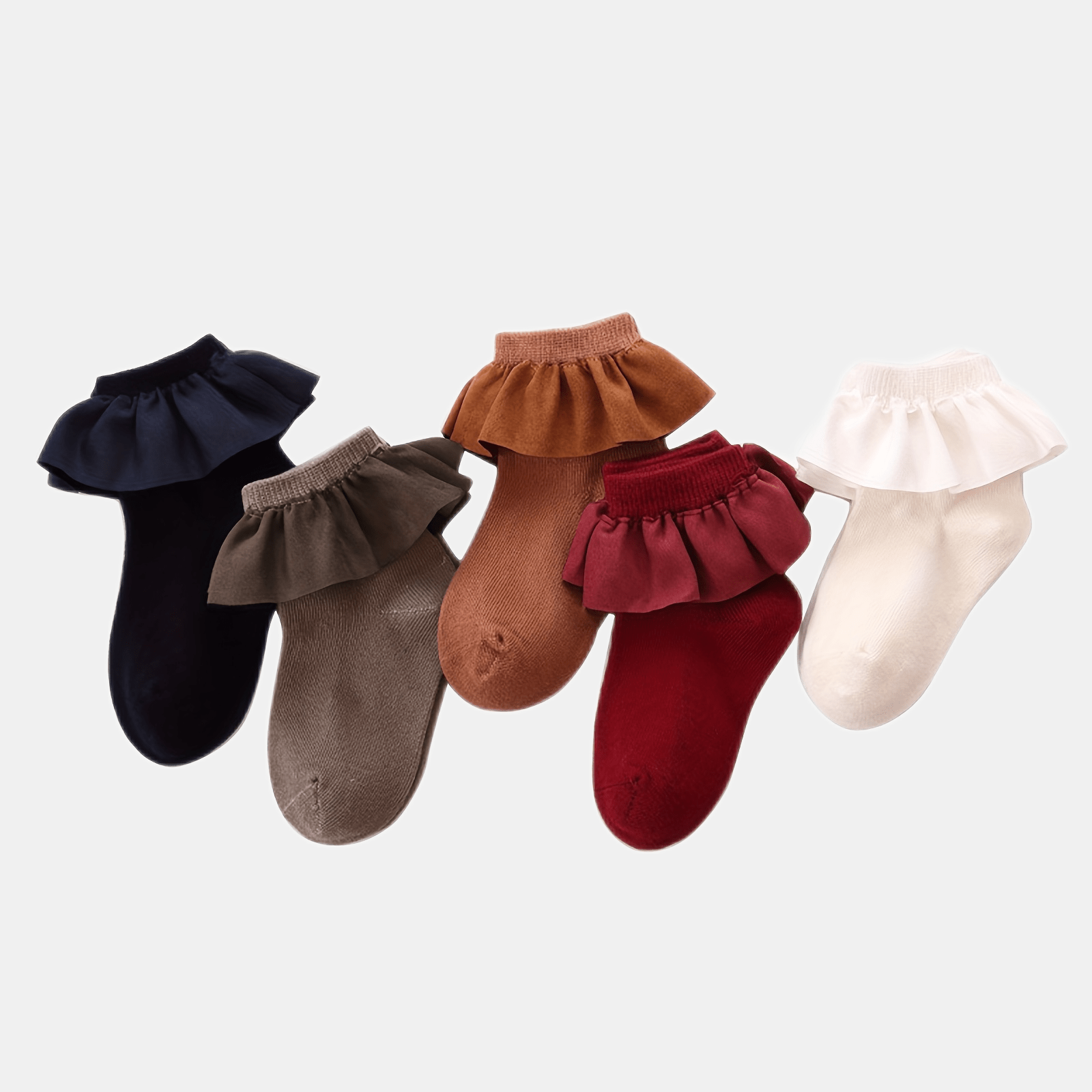 Girls Kids Lace Ruffled Boneless Princess Socks