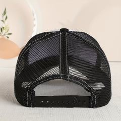 Men's Summer Mesh Baseball Cap with Skull Embroidery