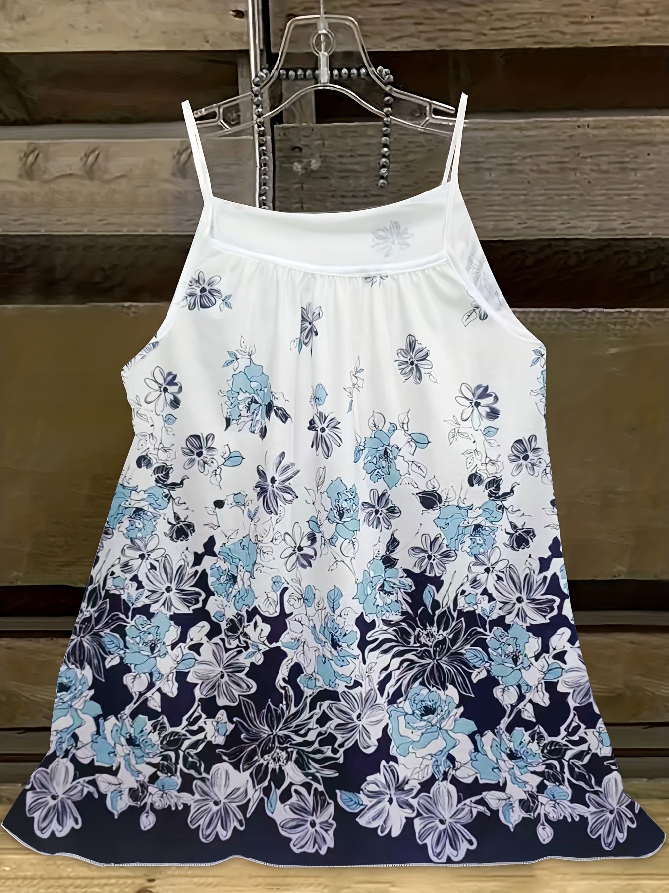 Floral Print Plus Size Cami Top Medium Stretch