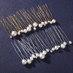 18pcs Faux Pearl U Shaped Hair Clip