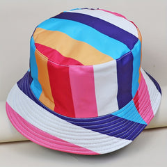 Rainbow Striped Bucket Hat LGBT Pride Sunscreen Fisherman Cap