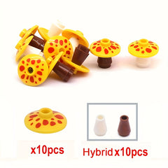10pcs Small Granular Building Blocks with Mushrooms for DIY Projects