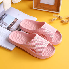 Striped Print House Slippers Lightweight Open Toe Women's Home Slides