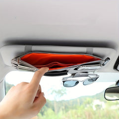 Car Sun Visor Storage Bag Interior Accessories Sunglasses Holder