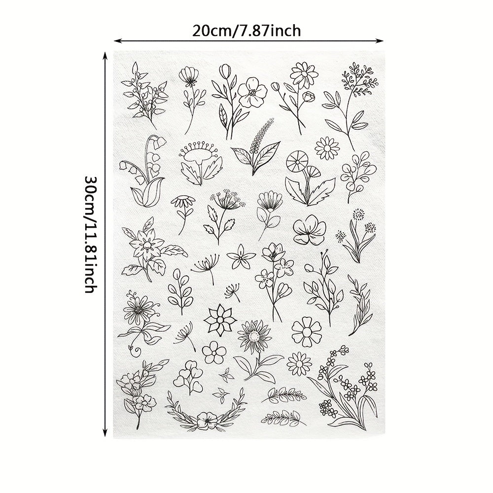 A4 Flower Embroidery Soluble Graph Liner Paper for Clothing Bag